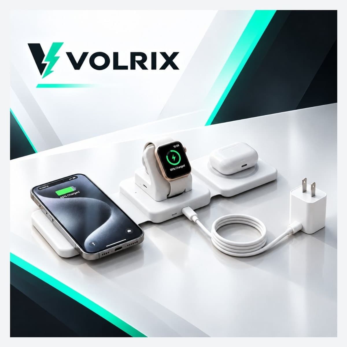 Cargador inalámbrico 3 en 1 Volrix